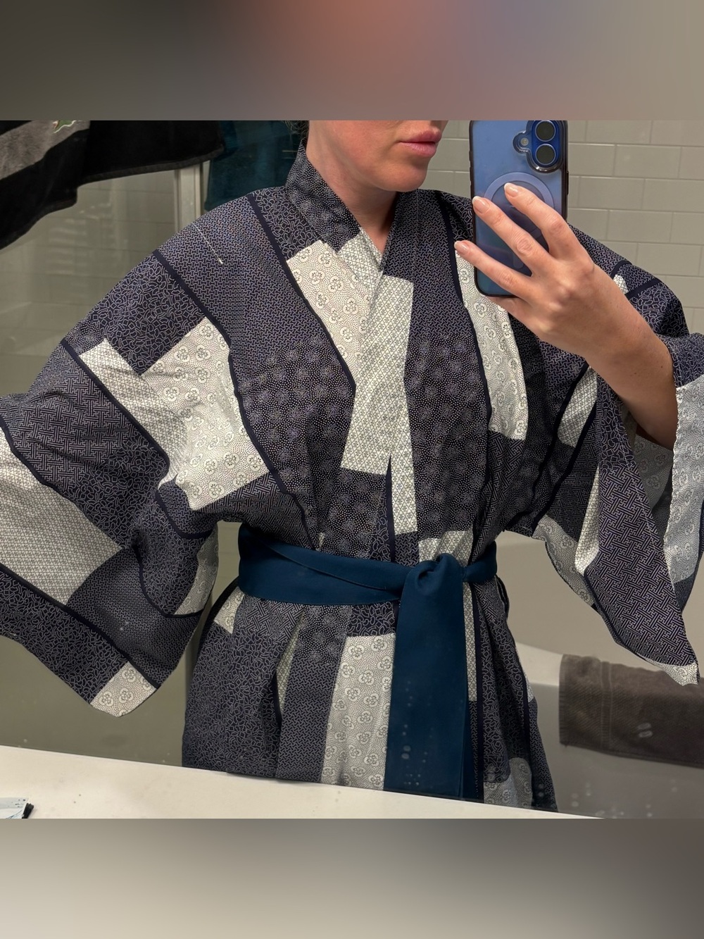 Japanese Cotton Yukata Kimono Robe Midori